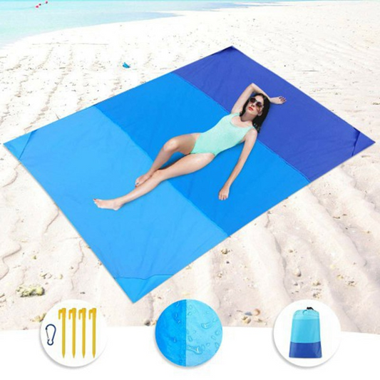 Blue Waterproof Picnic Mat: Sandproof Comfort for Your Outdoor Adventures