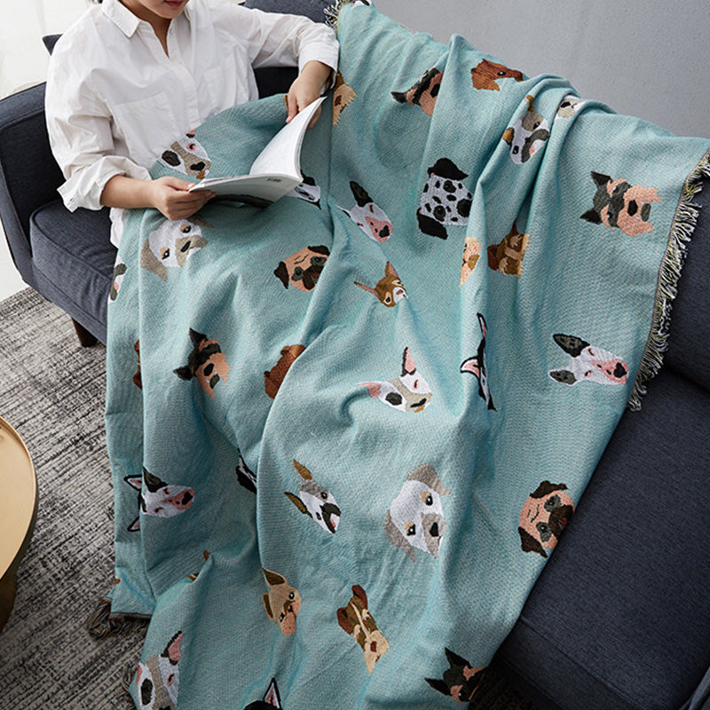 Cozy Dog Photo Blanket for Spring and Autumn Comfort For Kids & Adults