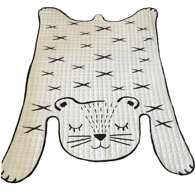 White Tiger Plush Play Mat – Perfect for Kids' Room Decor