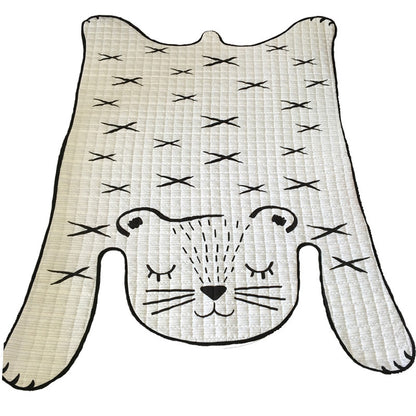 White Tiger Plush Play Mat – Perfect for Kids' Room Decor