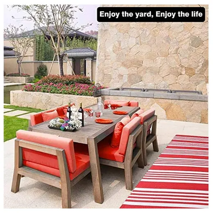 Versatile PP Plastic Straw Picnic Rug: Indoor Comfort and Outdoor Convenience-Red Stripe Style