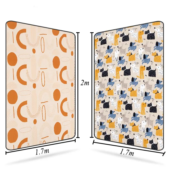 Large Foldable Picnic Mat/Blanket: Waterproof, Sand-Proof, Three Layers-Orange