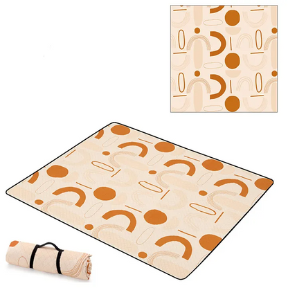 Large Foldable Picnic Mat/Blanket: Waterproof, Sand-Proof, Three Layers-Orange