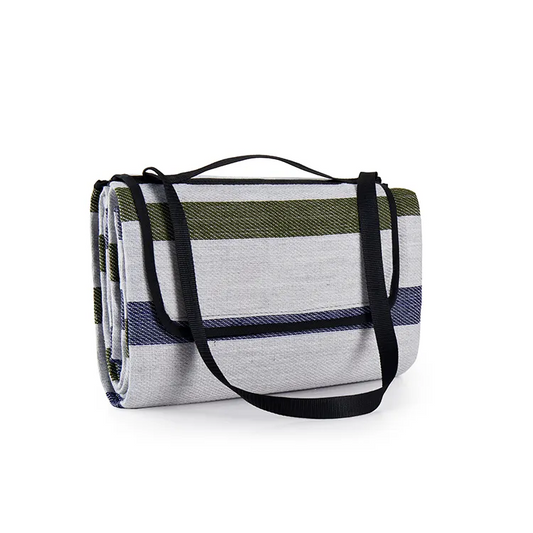 Large Waterproof Picnic Blanket - Portable, Foldable-Grey Color with Strip