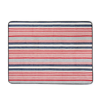 Portable Waterproof Picnic Blanket for Outdoor Activities-Red Color with stripes