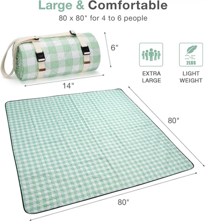 Waterproof Beach Blanket: Ideal for Outdoor Adventures-Green