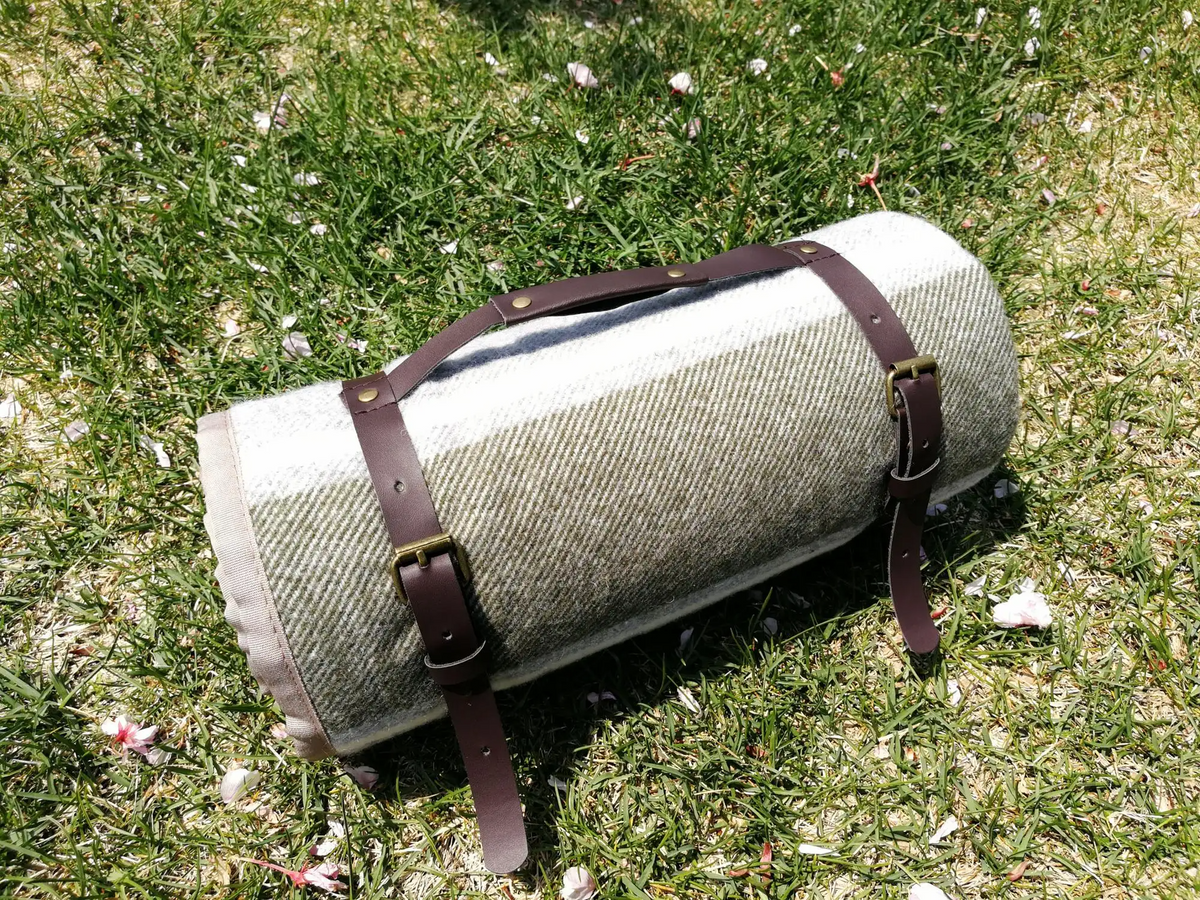 Grey Picnic Pattern Travel-Friendly Waterproof Picnic Mat - Grey | Picnic Rugs Australia