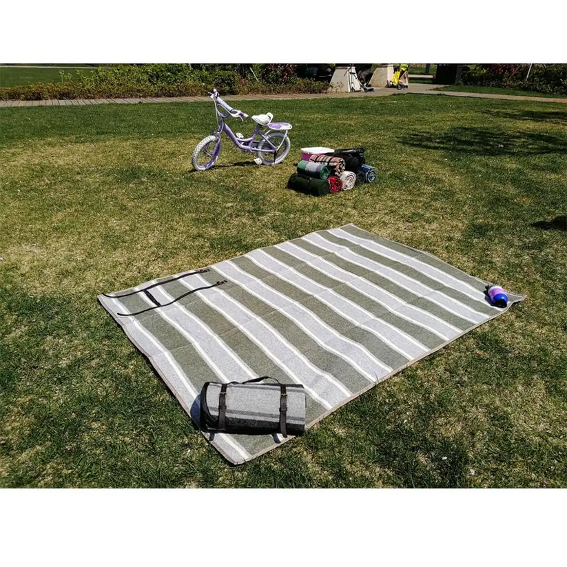 Grey Picnic Pattern Travel-Friendly Waterproof Picnic Mat - Grey | Picnic Rugs Australia