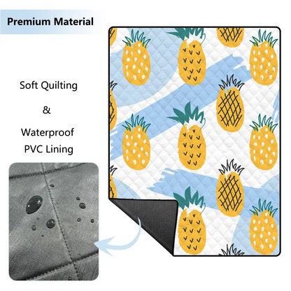 Waterproof Pineapple Picnic Blanket: Stylish Outdoor Comfort