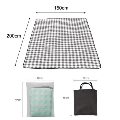 Grey Portable Picnic Blanket: Waterproof and Foldable