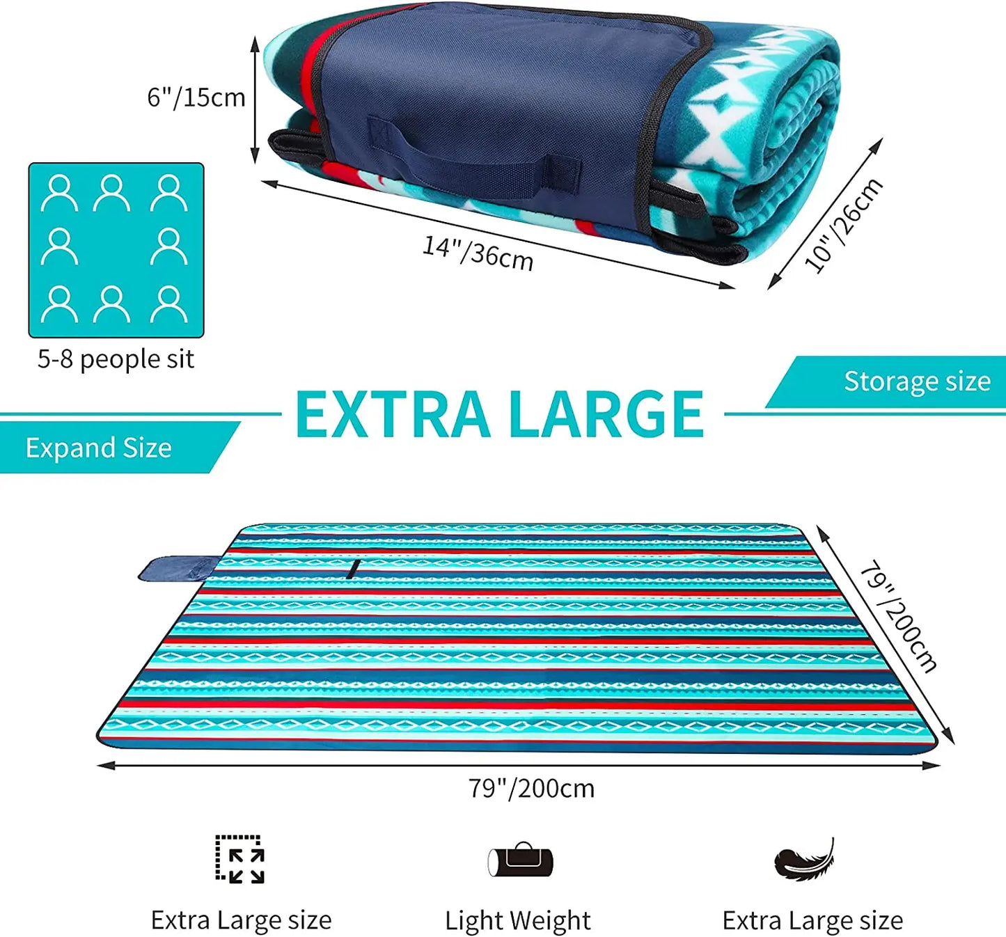 Nature Hike Pad: Fashionable, Extra Large Waterproof Picnic Rug