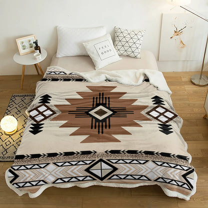 Indian Geometry Graphics Blanket: Winter Warmth with Stylish Comfort