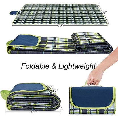 Waterproof Outdoor Picnic Mat: Plaid Comfort for Portable Adventures