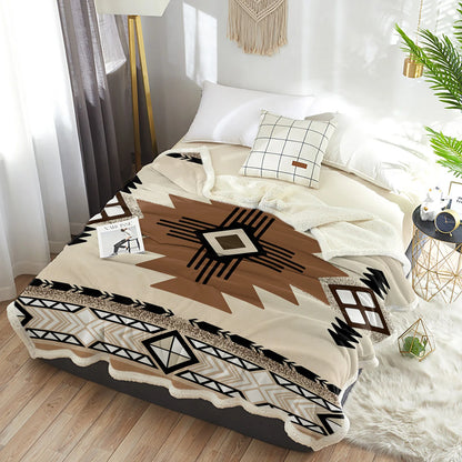 Indian Geometry Graphics Blanket: Winter Warmth with Stylish Comfort