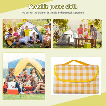 Versatile Large Size Camping Tent Mat: Colorful Plaid Comfort