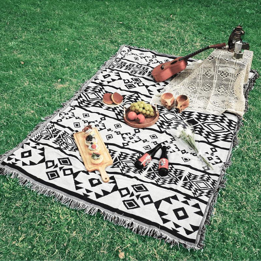 Boho-Inspired Creative Woven Picnic Blanket for Stylish Outdoor Comfort